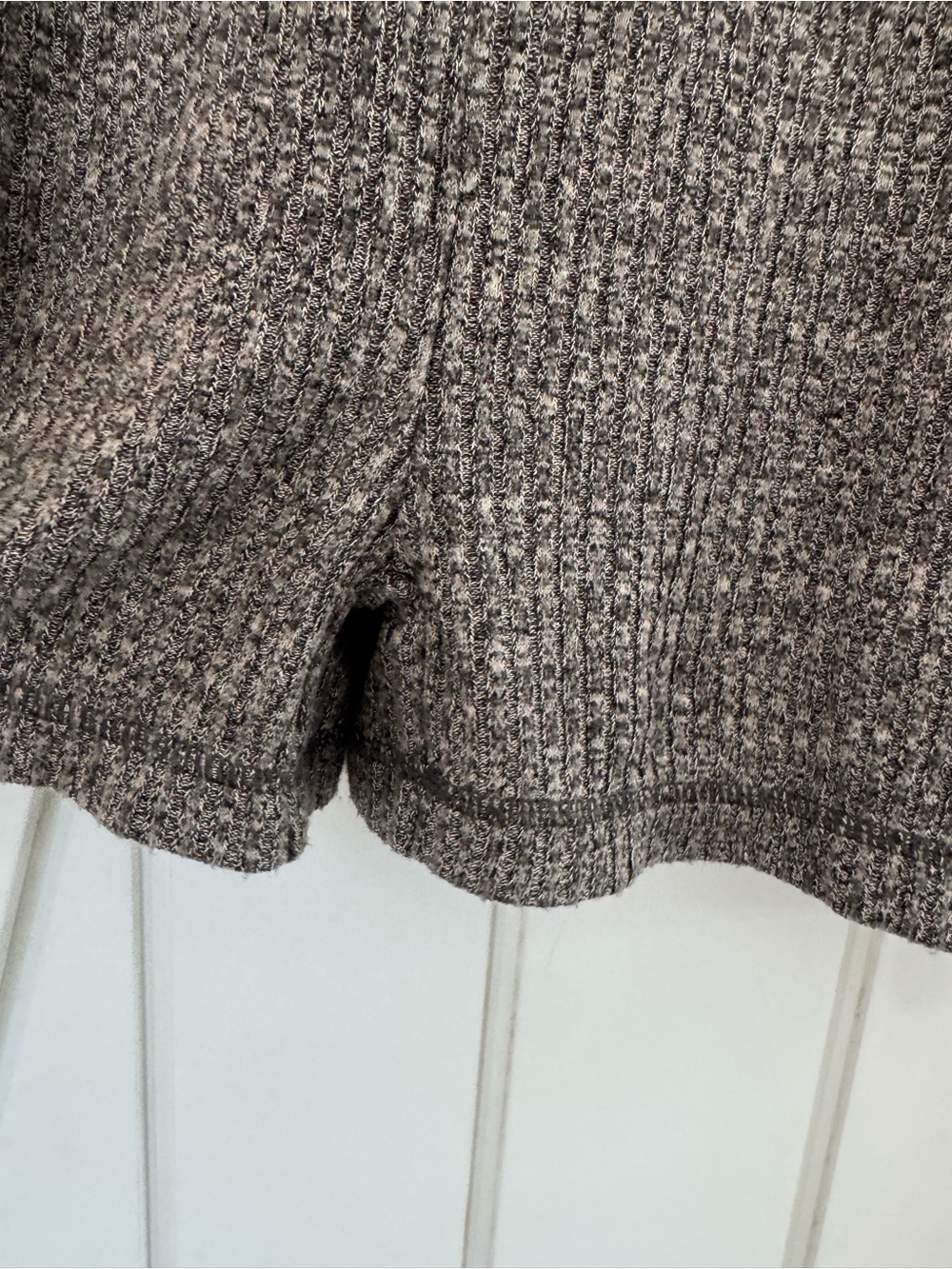 NWT Aerie gray, long-sleeve knit shorts romper w/ V-neck & button-front closure - Picture 5 of 9
